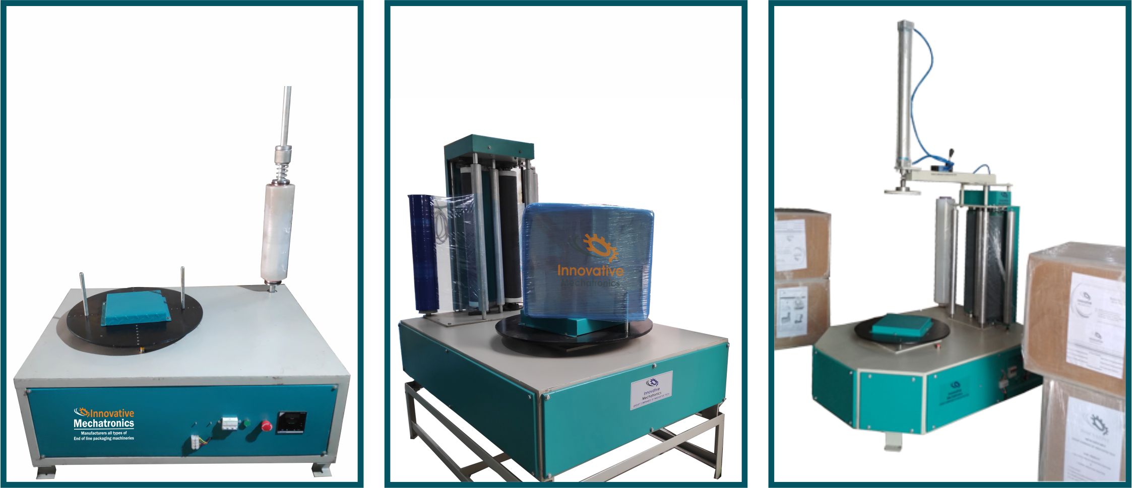 Box wrapping machine for safe storage and transport packaging of cartons