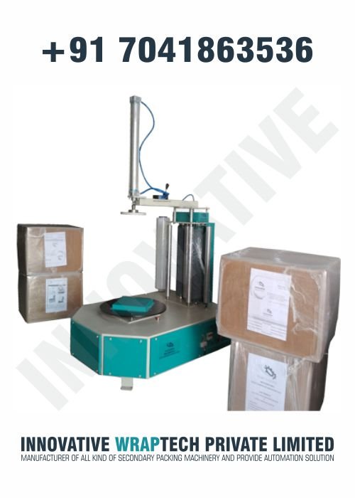 Box Wrapping Machine by Innovative WrapTech Pvt. Ltd. for secure and efficient carton and box packaging.