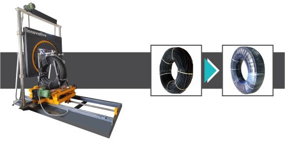 Big HDPE Pipe Stretch Wrapping Machine for secure stretch film wrapping of large HDPE pipe coils