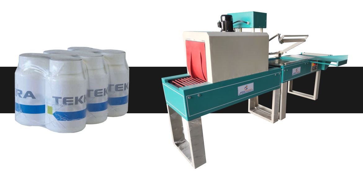 Automated L-sealing shrink wrapping machine packaging juice box packs