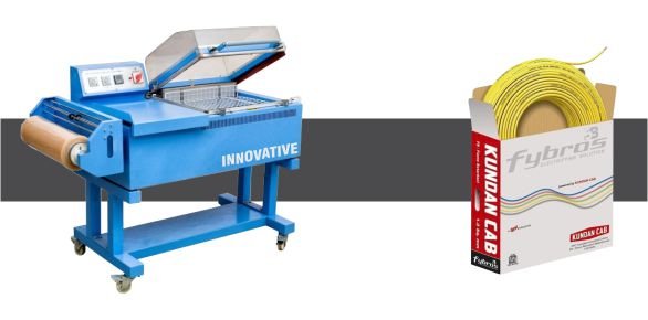 Semi-automatic L-sealer machine wrapping and sealing wire and cable bundles by Innovative Wraptech Pvt. Ltd.