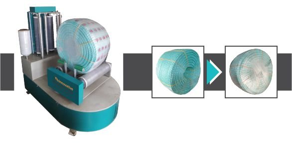 PP Rope Film Wrapping Machine by Innovative WrapTech Pvt. Ltd. for secure and efficient PP rope packaging.