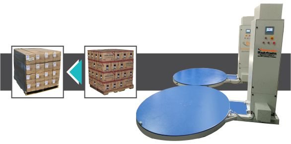 Pallet Wrapping Machine by Innovative WrapTech Pvt. Ltd., a leading manufacturer in India for efficient industrial pallet packaging.