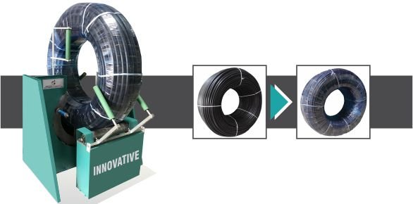 Round Drip Pipe Wrapping Machine for secure stretch film wrapping of round drip irrigation pipe coils