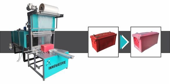 Semi Automatic Battery Shrink Wrapping Machine for heat shrink packaging of batteries and battery packs