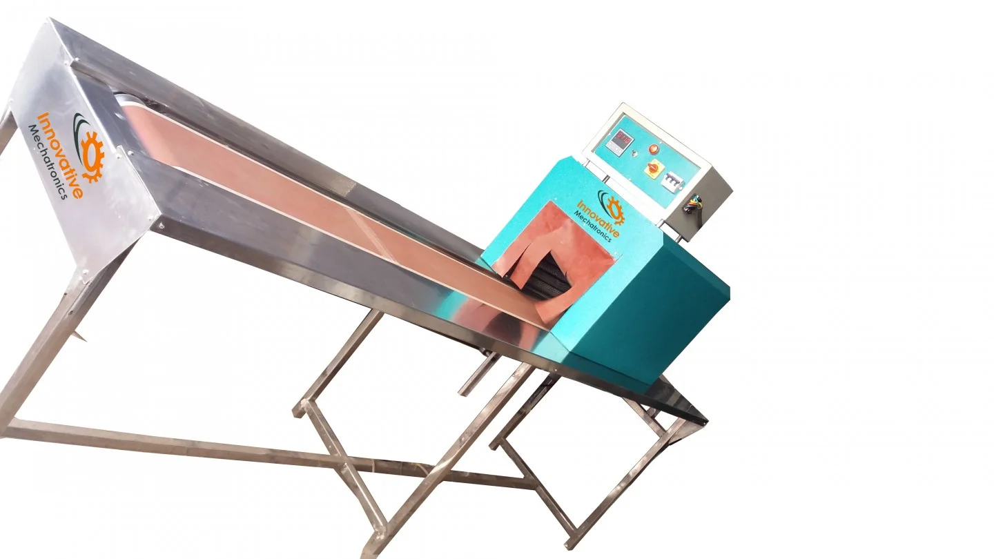 Semi Automatic Shrink Sleeve Applicator for accurate sleeve labeling of bottles, jars, cans, and containers