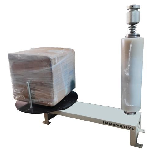 Simple box stretch wrapping machine packing cartons securely