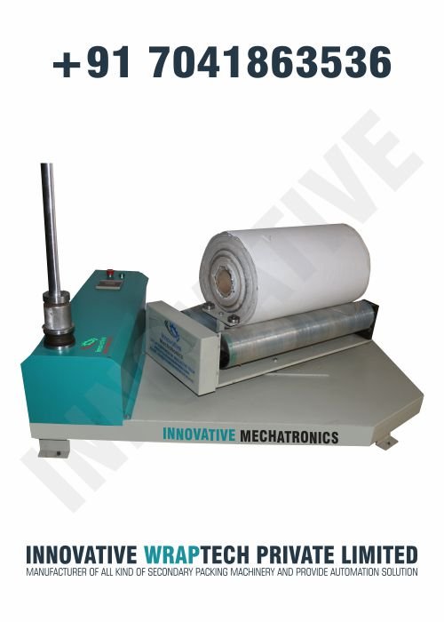 Simple reel stretch wrapping machine for fabric and roll packaging with uniform wrapping support