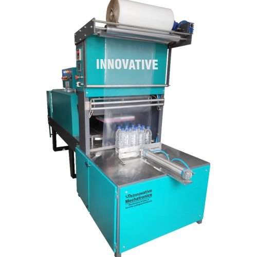 Semi automatic shrink wrapping machine for soft drink bottle packaging