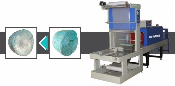 Shrink Wrapping Machine for PP Rope by Innovative WrapTech Pvt. Ltd. for secure and efficient rope bundle packaging.