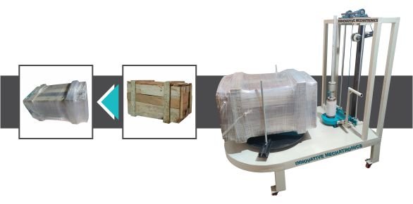 Simple Box Stretch Wrapping Machine with Up Down System by Innovative WrapTech Pvt. Ltd. for efficient box packaging.