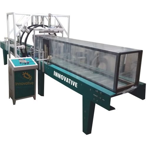 Steel pipe film wrapping machine wrapping steel pipes on industrial production line