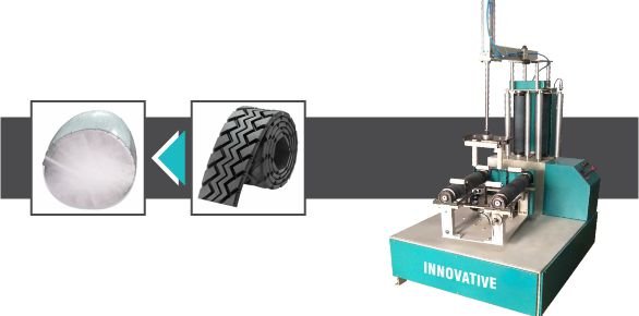 Tread Rubber Roll Stretch Wrapping Machine by Innovative WrapTech Pvt. Ltd. for secure and efficient rubber roll packaging.