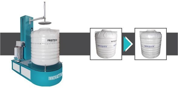 Water Tank Packing Machine with Up Down System by Innovative WrapTech Pvt. Ltd. for secure and efficient water tank packaging.
