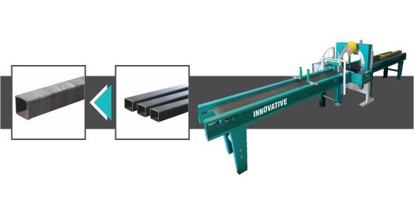 A heavy-duty industrial ring wrapping machine wrapping protective stretch film around the circumference of a steel wire coil.