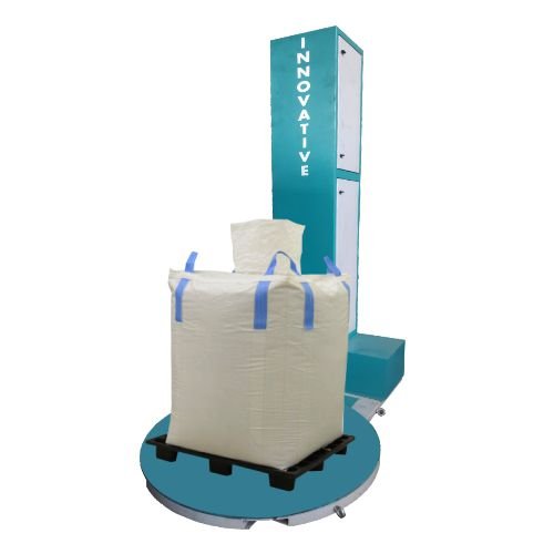 Jumbo Bag Stretch Packing Machine wrapping heavy jumbo bags on pallet