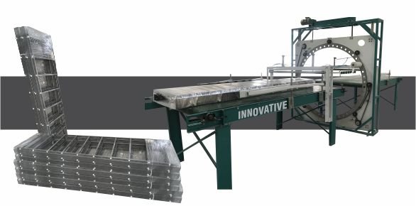 WPC Door Frame Packing Machine by Innovative WrapTech Pvt. Ltd. for secure and efficient door frame protection.