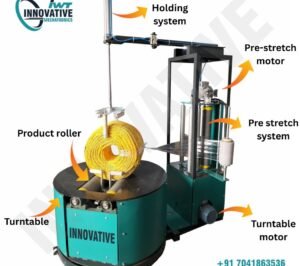 Reel Wrapping Machine Manufacturer Innovative WrapTech industrial reel stretch wrapping machine for packaging reels