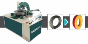 Horizontal Coil Wrapping Machine by Innovative WrapTech Pvt. Ltd. for efficient steel and metal coil packaging
